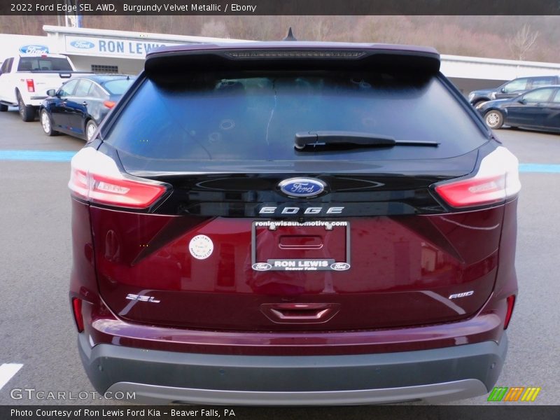 Burgundy Velvet Metallic / Ebony 2022 Ford Edge SEL AWD