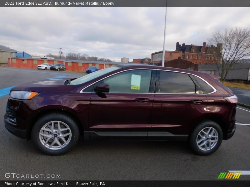 Burgundy Velvet Metallic / Ebony 2022 Ford Edge SEL AWD
