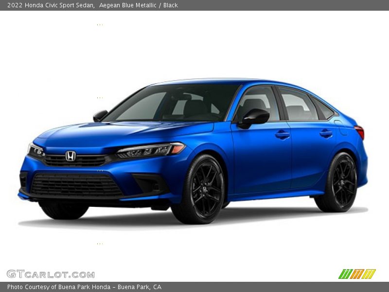 Aegean Blue Metallic / Black 2022 Honda Civic Sport Sedan