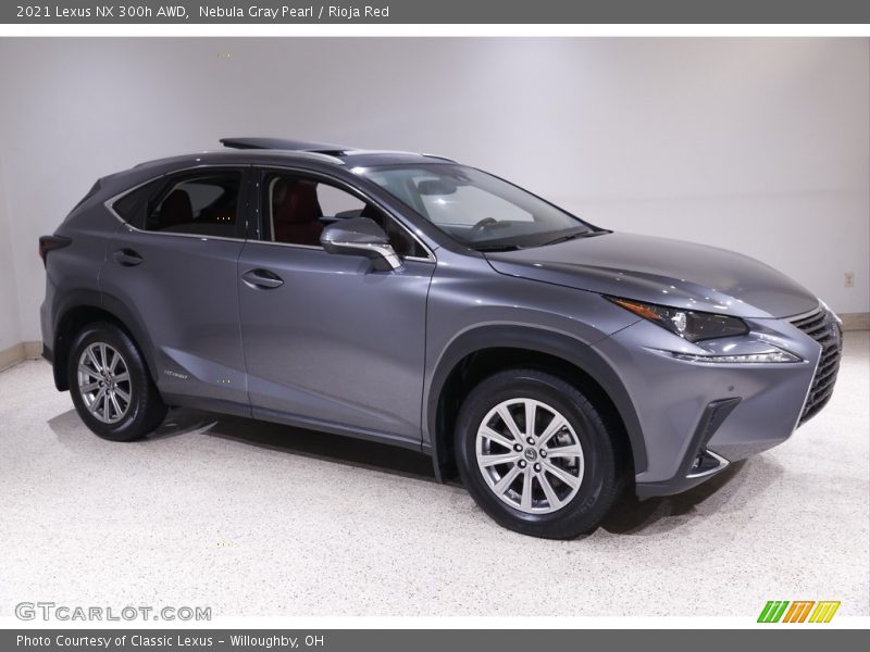Nebula Gray Pearl / Rioja Red 2021 Lexus NX 300h AWD