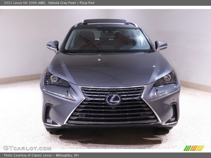 Nebula Gray Pearl / Rioja Red 2021 Lexus NX 300h AWD