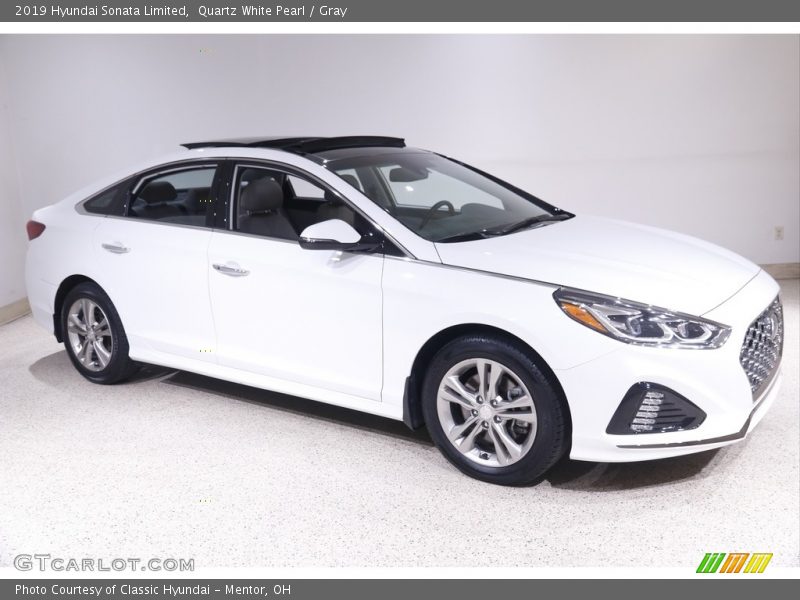 Quartz White Pearl / Gray 2019 Hyundai Sonata Limited