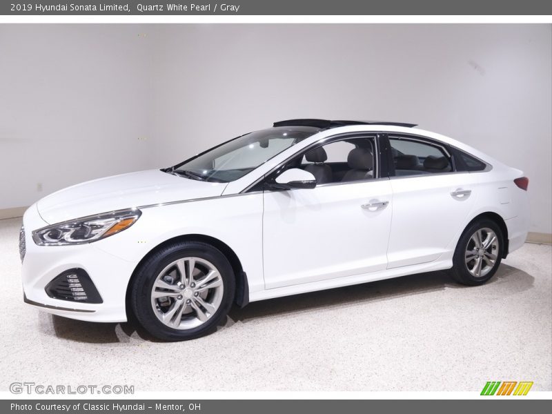 Quartz White Pearl / Gray 2019 Hyundai Sonata Limited