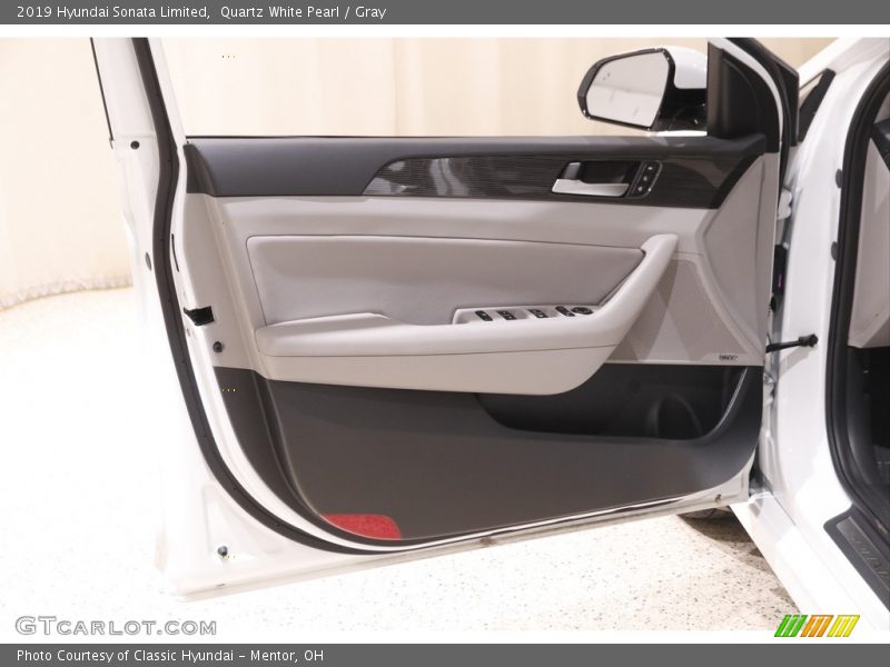 Quartz White Pearl / Gray 2019 Hyundai Sonata Limited