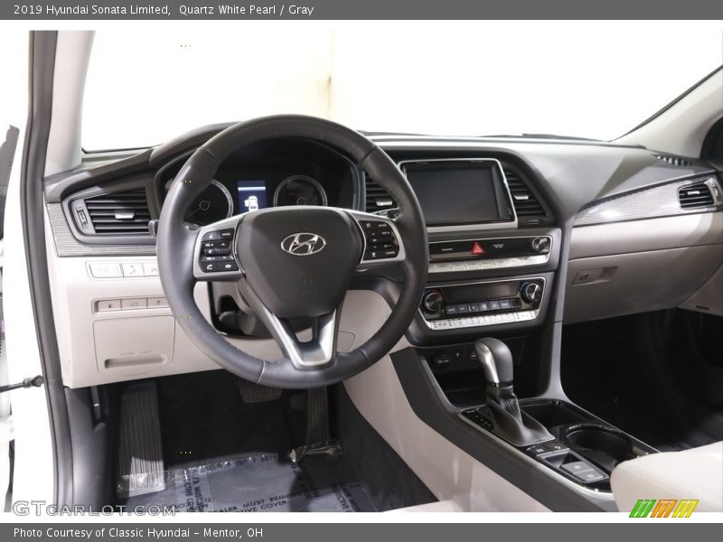 Quartz White Pearl / Gray 2019 Hyundai Sonata Limited