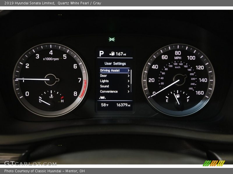 Quartz White Pearl / Gray 2019 Hyundai Sonata Limited