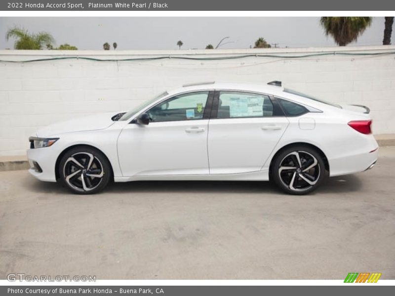 Platinum White Pearl / Black 2022 Honda Accord Sport