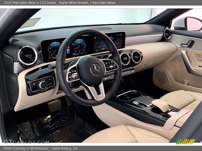 Digital White Metallic / Macchiato Beige 2020 Mercedes-Benz A 220 Sedan