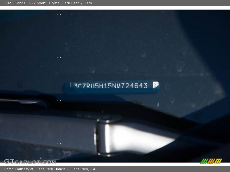 Crystal Black Pearl / Black 2022 Honda HR-V Sport