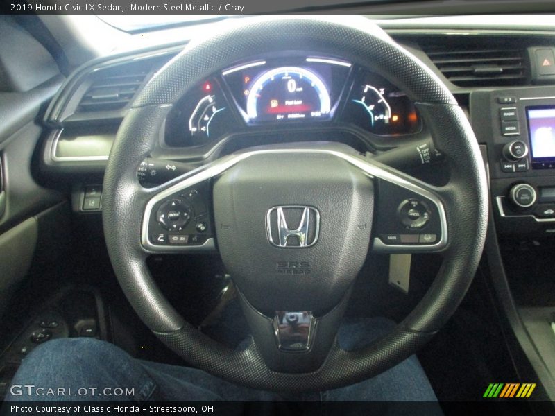 Modern Steel Metallic / Gray 2019 Honda Civic LX Sedan