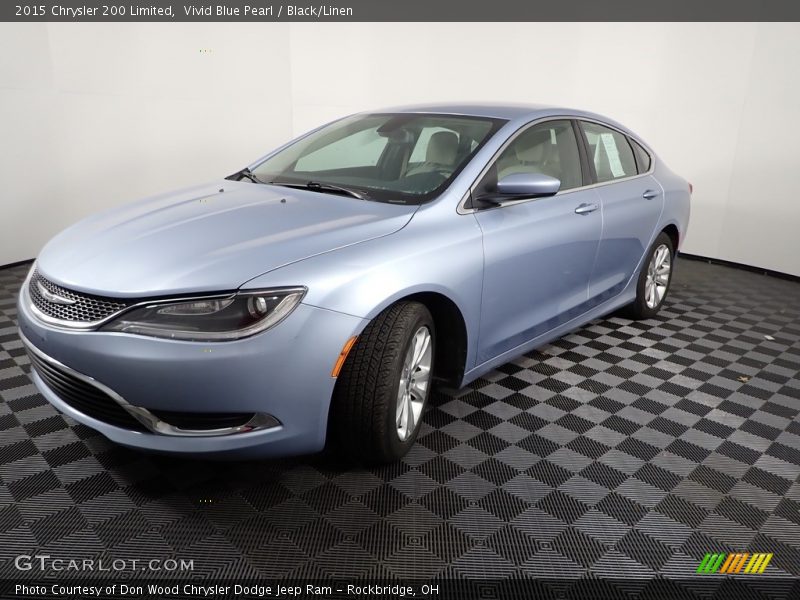 Vivid Blue Pearl / Black/Linen 2015 Chrysler 200 Limited