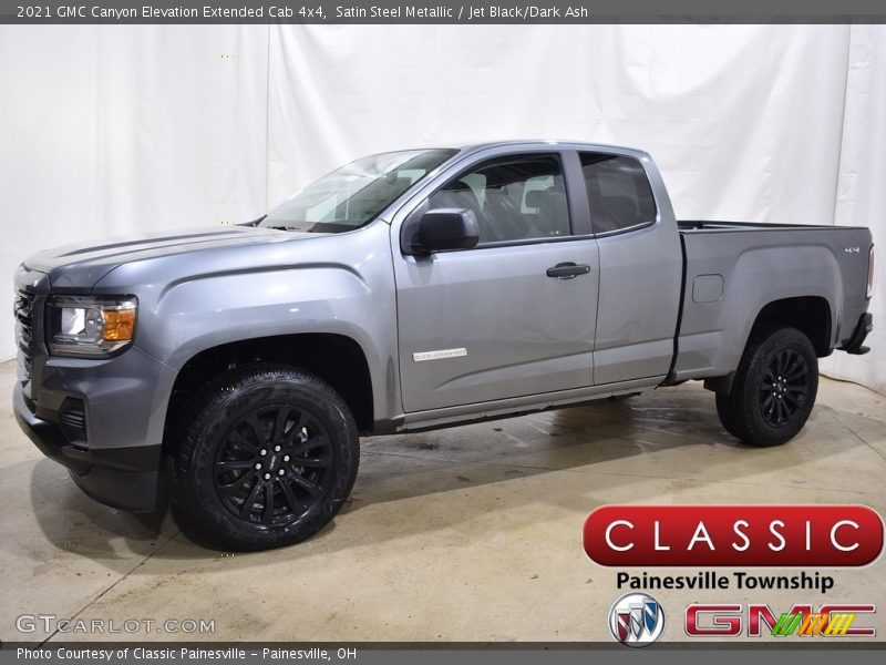 Satin Steel Metallic / Jet Black/Dark Ash 2021 GMC Canyon Elevation Extended Cab 4x4