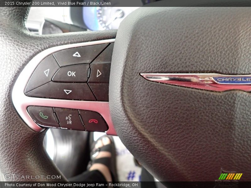 Vivid Blue Pearl / Black/Linen 2015 Chrysler 200 Limited