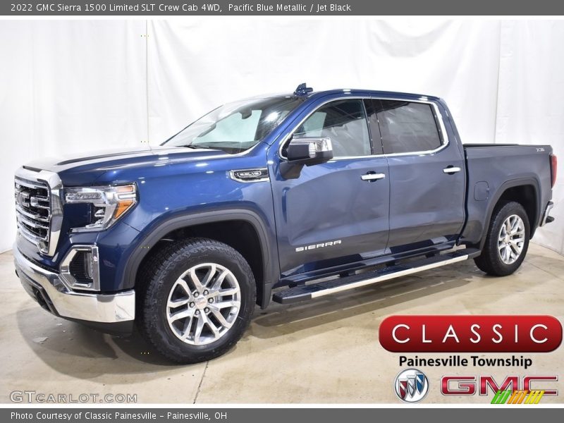 Pacific Blue Metallic / Jet Black 2022 GMC Sierra 1500 Limited SLT Crew Cab 4WD