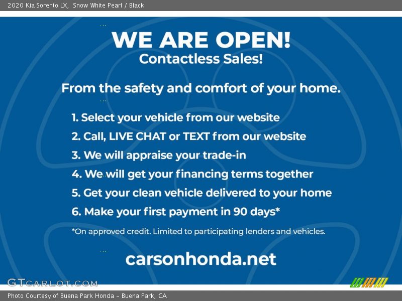 Snow White Pearl / Black 2020 Kia Sorento LX