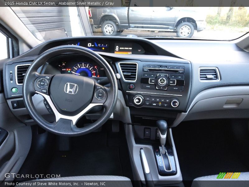 Alabaster Silver Metallic / Gray 2015 Honda Civic LX Sedan