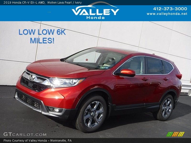 Molten Lava Pearl / Ivory 2019 Honda CR-V EX-L AWD
