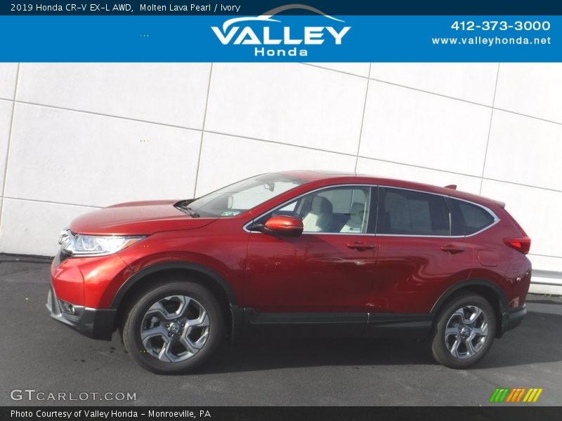 Molten Lava Pearl / Ivory 2019 Honda CR-V EX-L AWD
