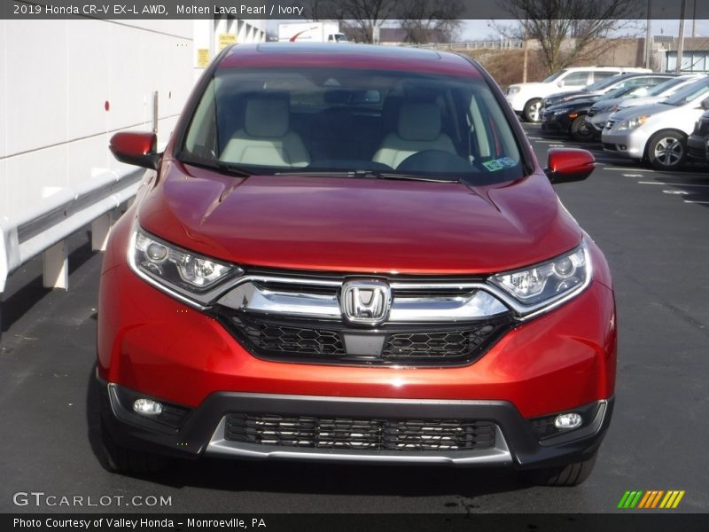 Molten Lava Pearl / Ivory 2019 Honda CR-V EX-L AWD
