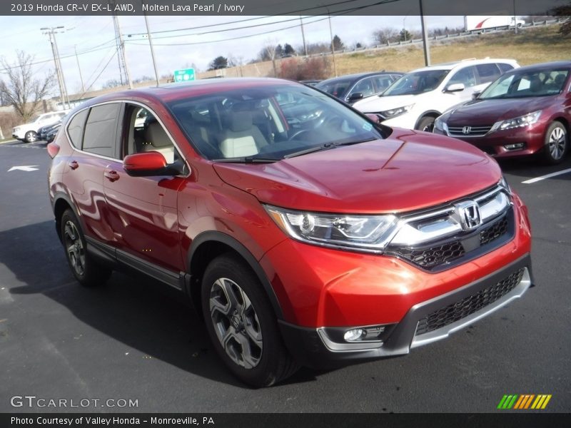 Molten Lava Pearl / Ivory 2019 Honda CR-V EX-L AWD