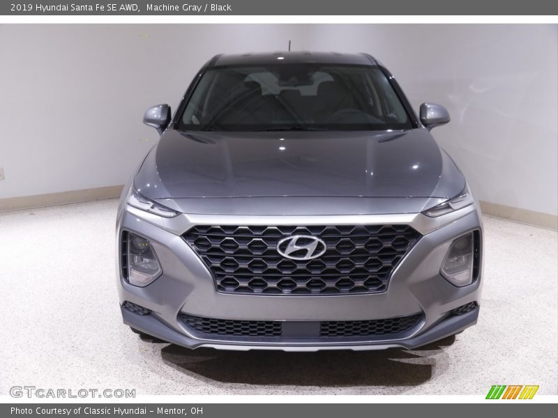 Machine Gray / Black 2019 Hyundai Santa Fe SE AWD