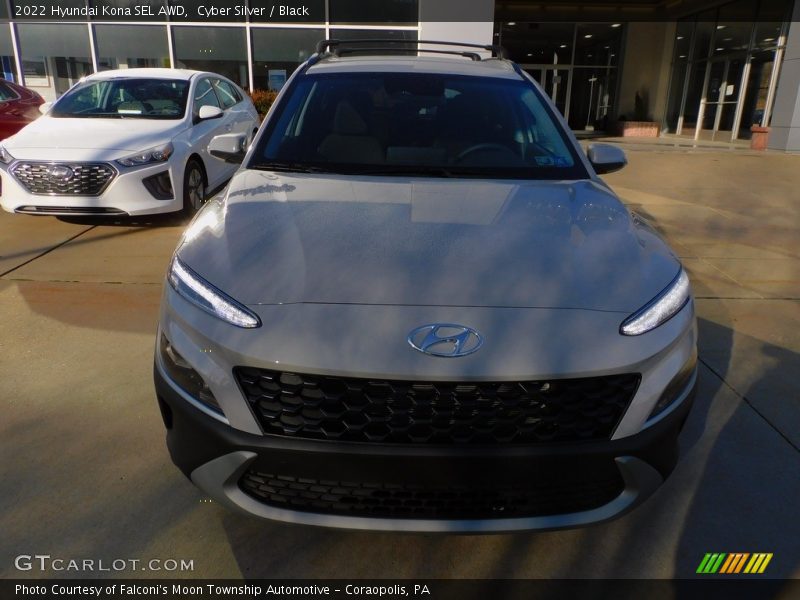 Cyber Silver / Black 2022 Hyundai Kona SEL AWD