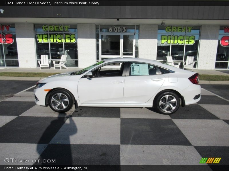 Platinum White Pearl / Ivory 2021 Honda Civic LX Sedan