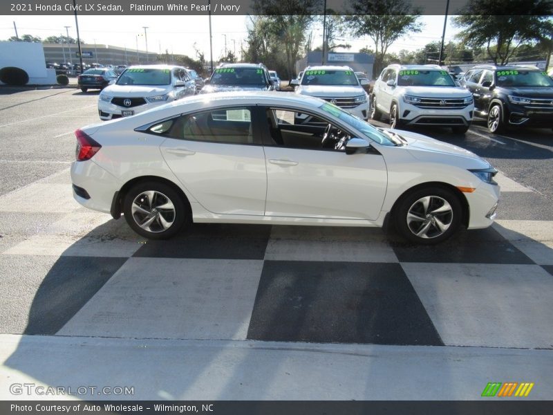 Platinum White Pearl / Ivory 2021 Honda Civic LX Sedan