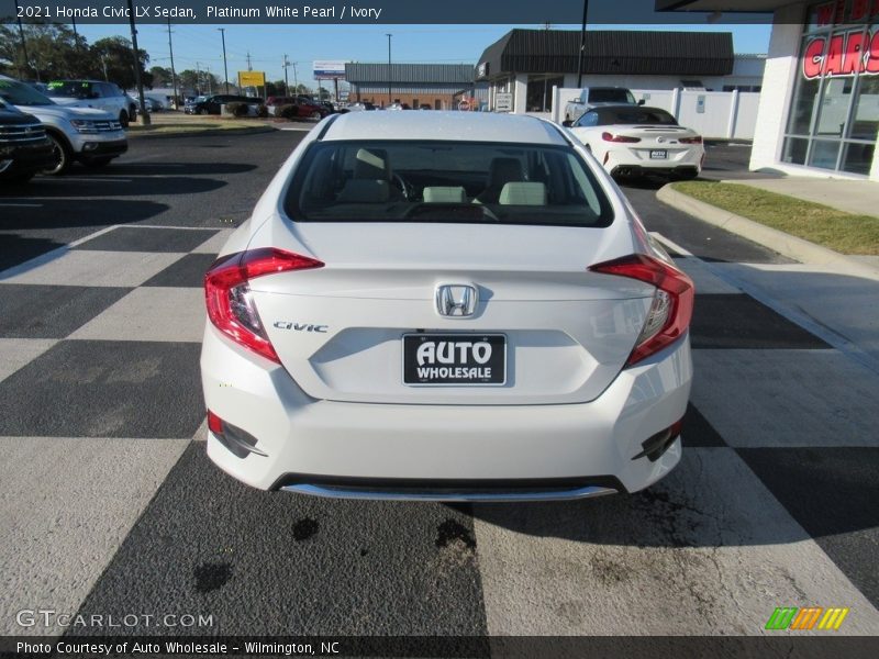 Platinum White Pearl / Ivory 2021 Honda Civic LX Sedan