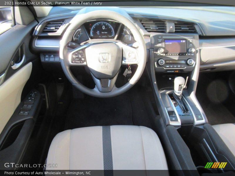 Platinum White Pearl / Ivory 2021 Honda Civic LX Sedan