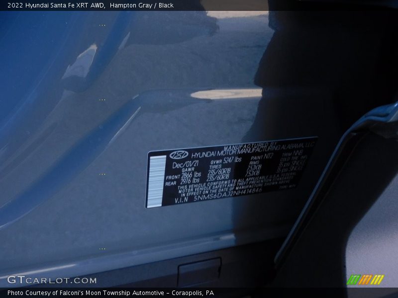 Hampton Gray / Black 2022 Hyundai Santa Fe XRT AWD