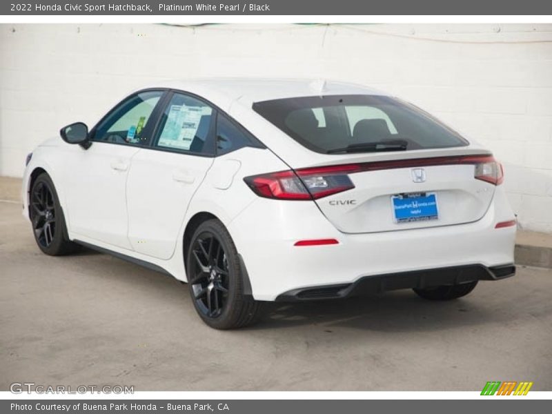 Platinum White Pearl / Black 2022 Honda Civic Sport Hatchback