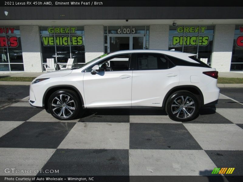 Eminent White Pearl / Birch 2021 Lexus RX 450h AWD