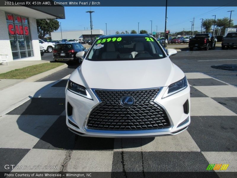 Eminent White Pearl / Birch 2021 Lexus RX 450h AWD