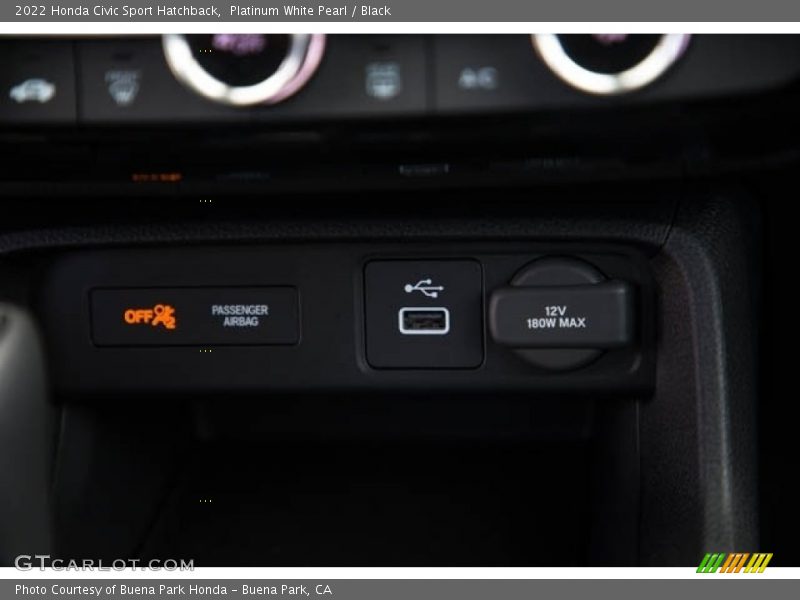 Platinum White Pearl / Black 2022 Honda Civic Sport Hatchback