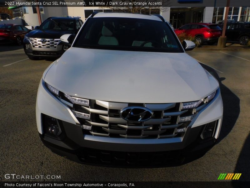 Ice White / Dark Gray w/Orange Accents 2022 Hyundai Santa Cruz SEL Premium AWD