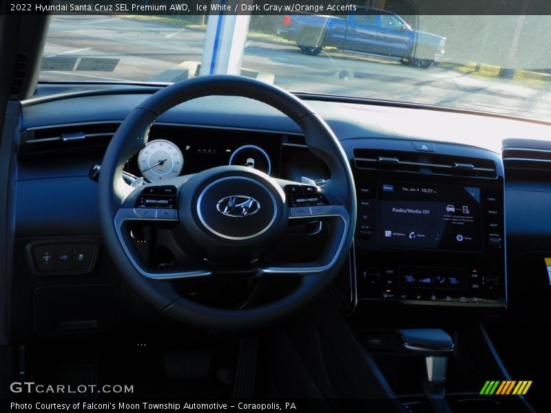 Ice White / Dark Gray w/Orange Accents 2022 Hyundai Santa Cruz SEL Premium AWD