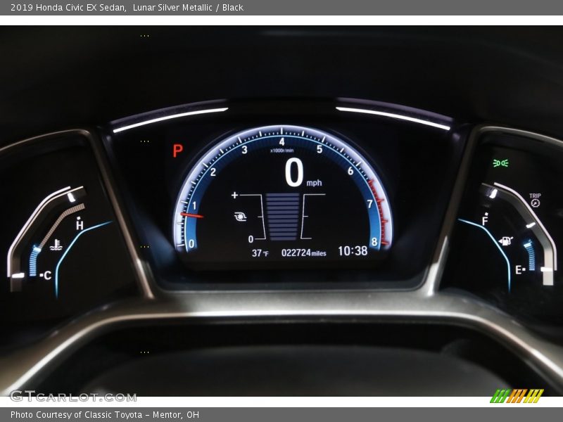 Lunar Silver Metallic / Black 2019 Honda Civic EX Sedan