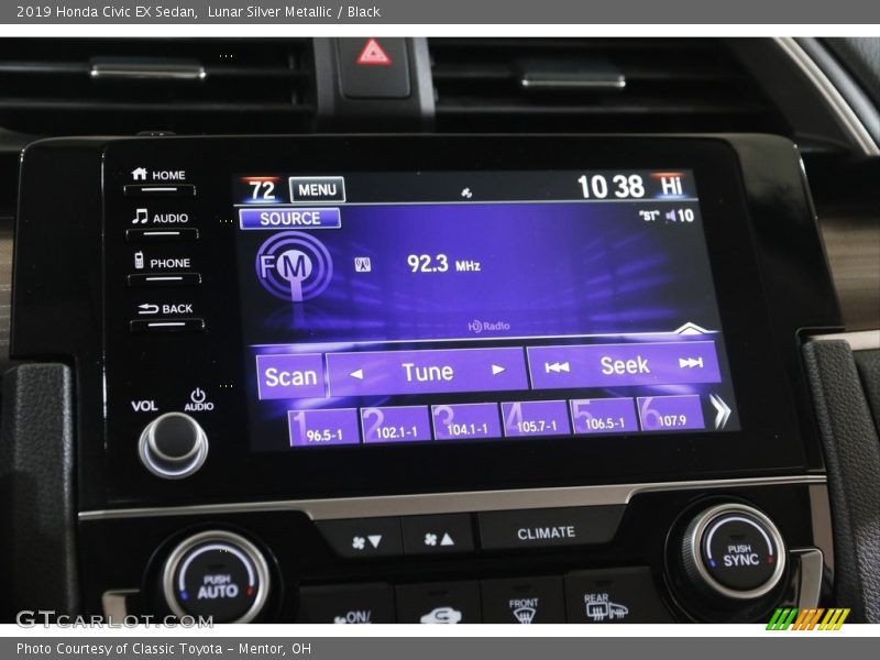 Lunar Silver Metallic / Black 2019 Honda Civic EX Sedan