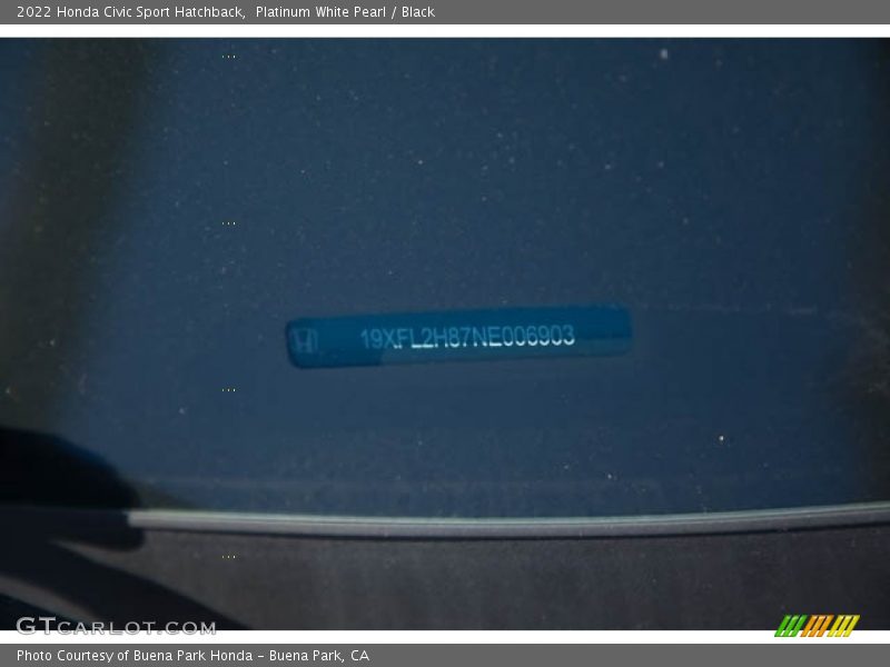 Platinum White Pearl / Black 2022 Honda Civic Sport Hatchback