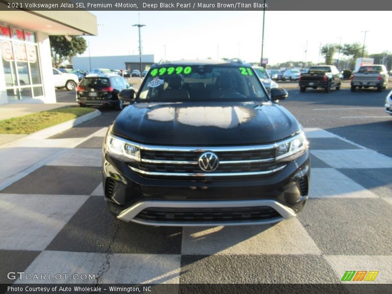 Deep Black Pearl / Mauro Brown/Titan Black 2021 Volkswagen Atlas SEL Premium 4Motion