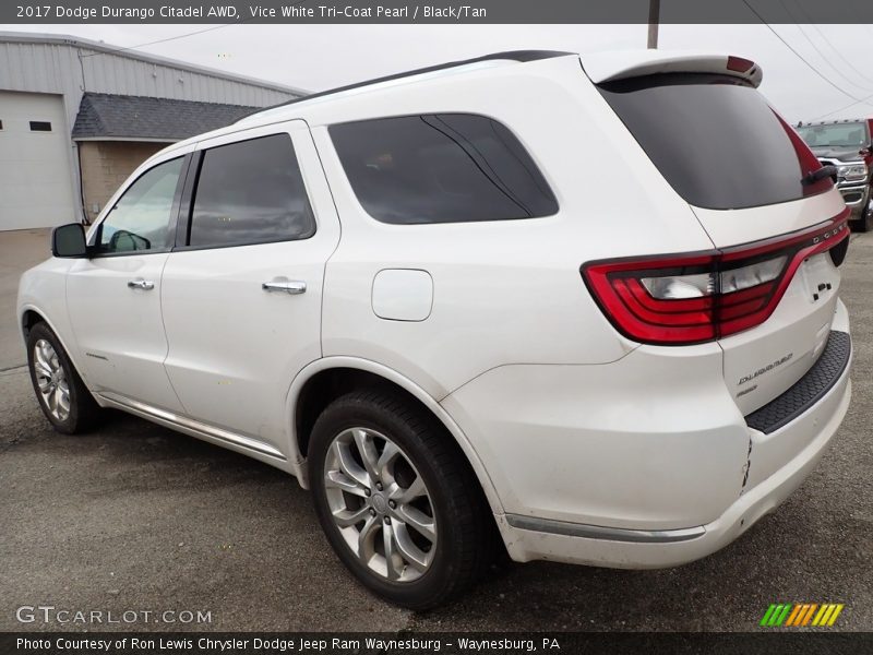 Vice White Tri-Coat Pearl / Black/Tan 2017 Dodge Durango Citadel AWD