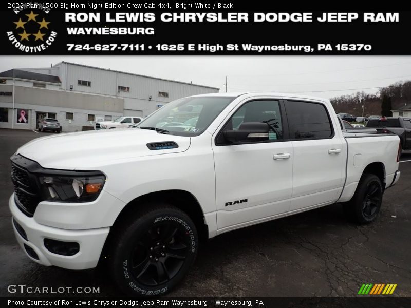 Bright White / Black 2022 Ram 1500 Big Horn Night Edition Crew Cab 4x4