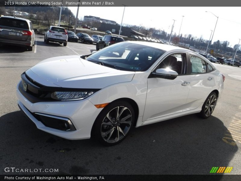 Platinum White Pearl / Black 2019 Honda Civic Touring Sedan
