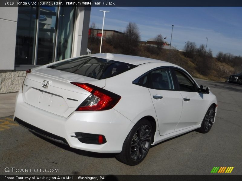Platinum White Pearl / Black 2019 Honda Civic Touring Sedan