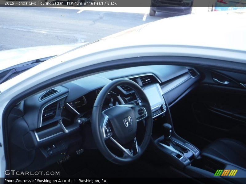 Platinum White Pearl / Black 2019 Honda Civic Touring Sedan