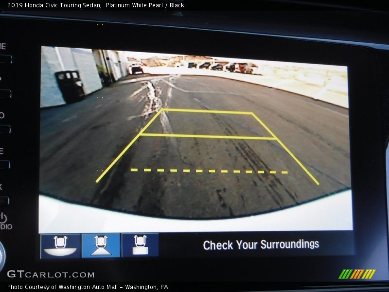 Platinum White Pearl / Black 2019 Honda Civic Touring Sedan