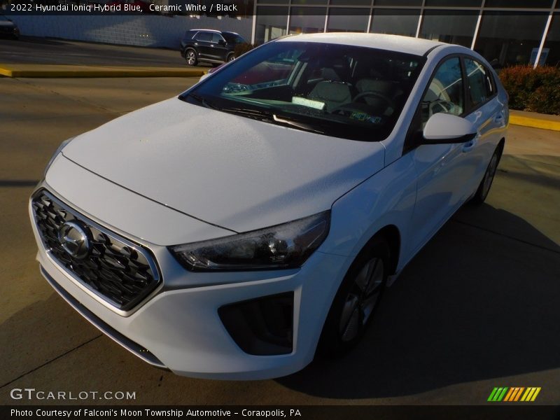 Ceramic White / Black 2022 Hyundai Ioniq Hybrid Blue