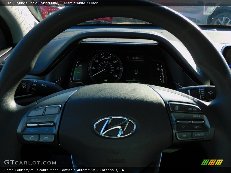 Ceramic White / Black 2022 Hyundai Ioniq Hybrid Blue
