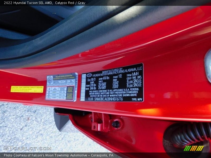 Calypso Red / Gray 2022 Hyundai Tucson SEL AWD